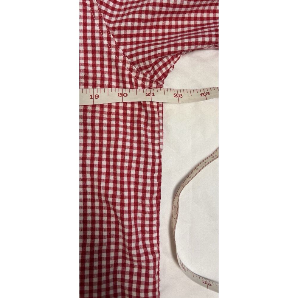 VTG Patchwork Button Up Shirt Red Gingham Plaid E… - image 8